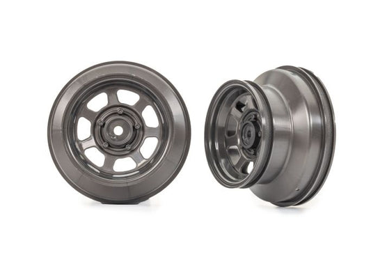 Slash Modified  REAR Wheels, dirt oval, graphite gray, dual profile (2.2” outer, 3.0” inner) (2)