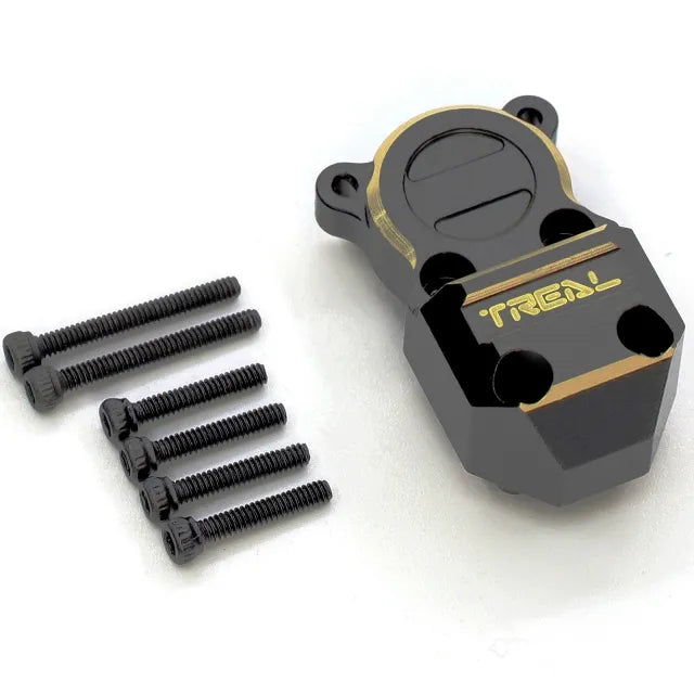 SCX24 90081 Brass Diff Cover(1) Fitting Both Front and Rear Axle - Black