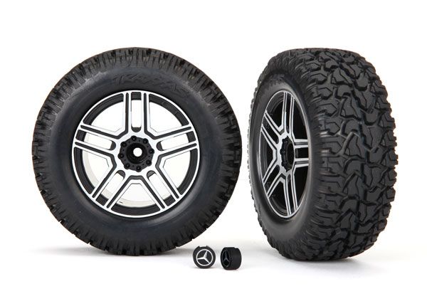 TRAXXAS TIRES AND WHEELS, ASSEMBLED, GLUED (2.6" BLACK, SA