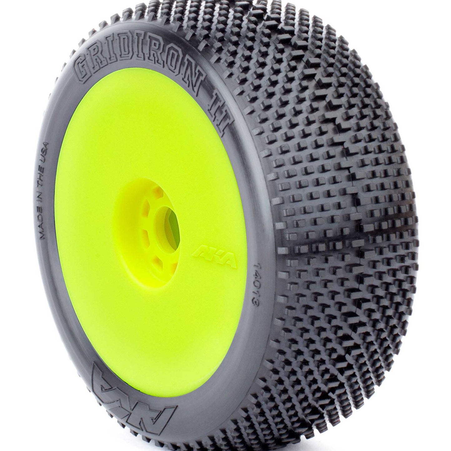 AKA 1/8 Gridiron II Super Soft Long Wear Pre-Mounted Tires, Yellow EVO Wheels (2): Buggy