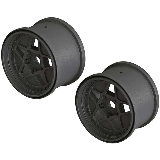 1/10 MT Front/Rear 3.8 Wheels, 17mm Hex, Black (2)