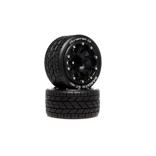 Duratrax Bandito ST Belted 2.8" 2WD Mounted Rear Tires, .5 Offset, Black (2)