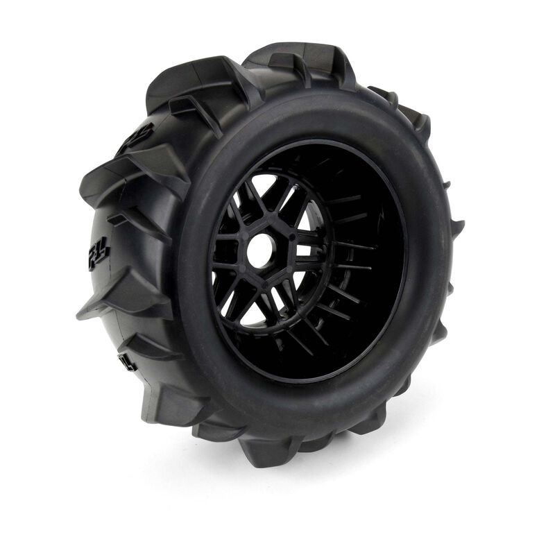 Proline 1/7 Dumont Fr/Rr Sand/Snow Mojave Tires Mounted 17mm Blk Whls (2)