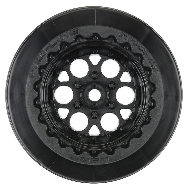 1/10 Showtime+ Wide Rear 2.2"/3.0" 12mm Drag Wheels (2) Black