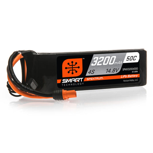 Spektrum SMART 14.8V 3200mAh 4S 50C Smart LiPo Battery: IC3