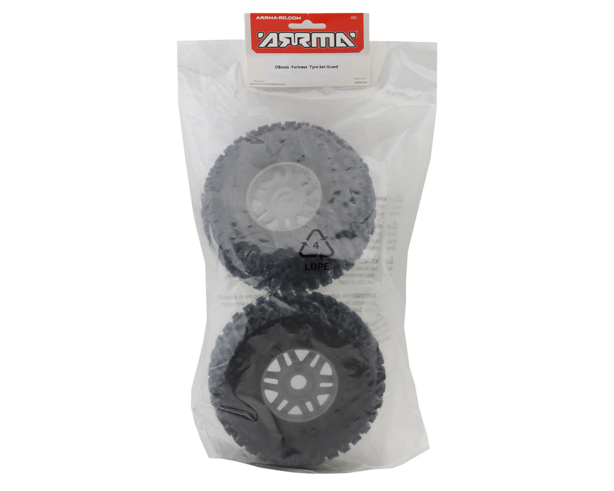 Arrma Mojave 6S BLX dBoots "Fortress" Pre-Mounted Tire Set (Gun Metal) (2)