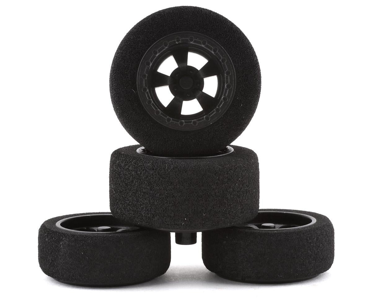 Team Associated DR28 Pre-Mounted 1/28 Drag Tires (Black) (4)