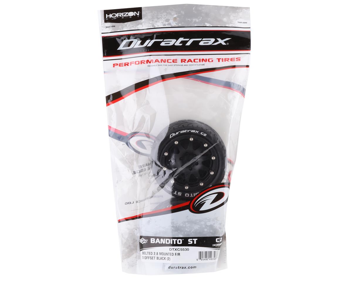 DuraTrax Bandito ST Belted 2.8" Mounted Tires (Black) (2) w/12mm Hex