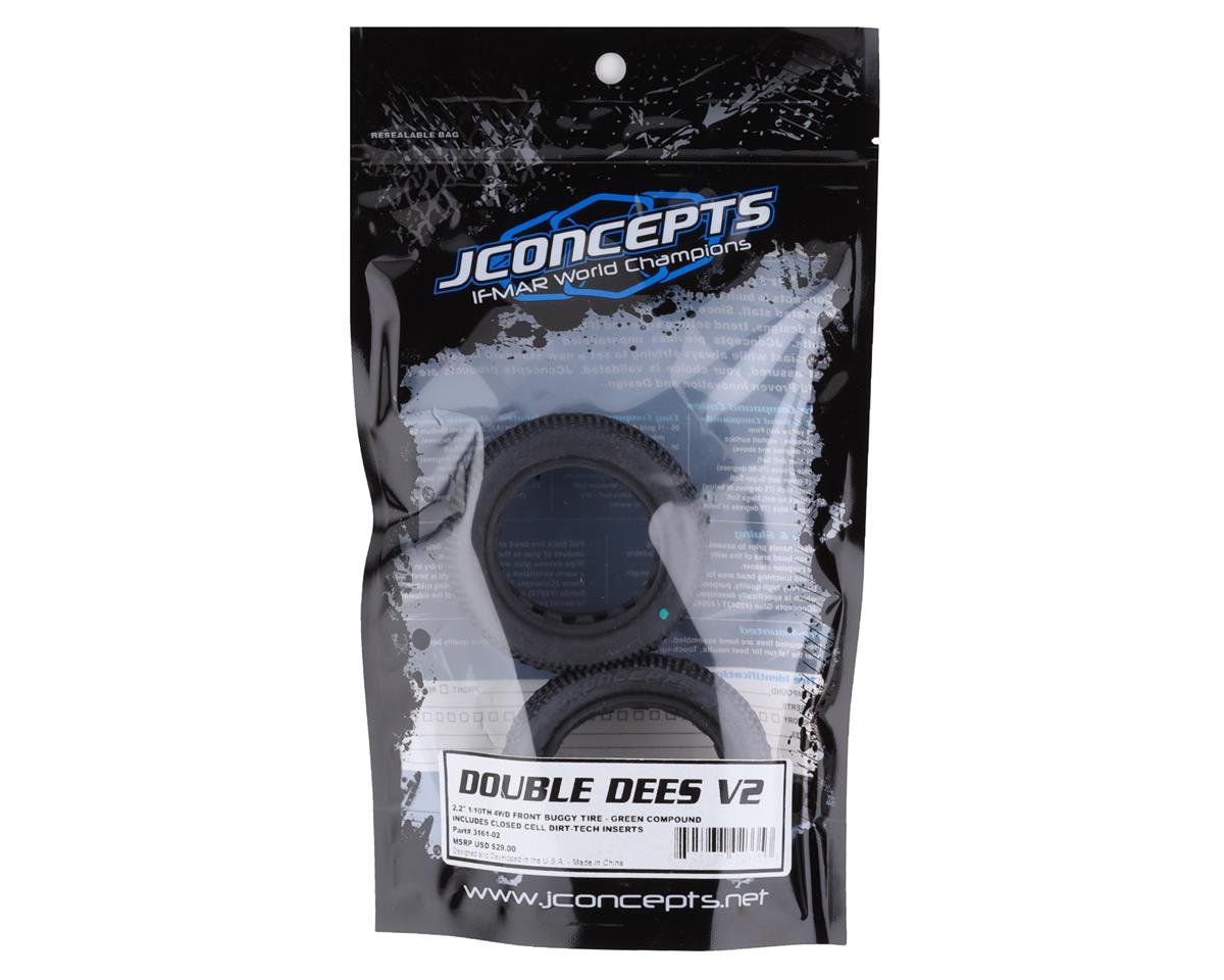 JConcepts Double Dee's V2 2.2" 4WD 1/10 Front Buggy Tires (2) (Green)