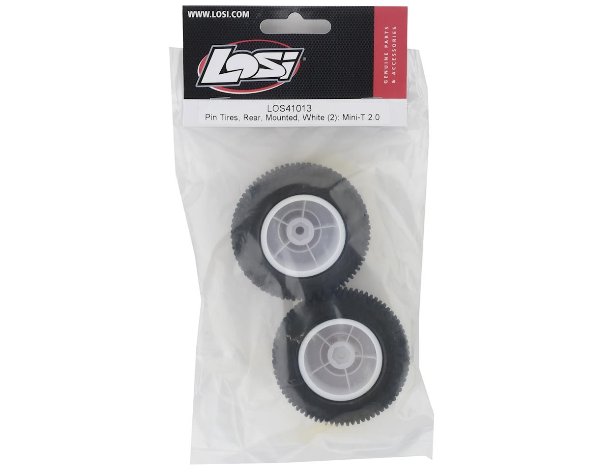 Losi Mini-T 2.0 Step Pin Pre-Mounted Rear Tires (White) (2)