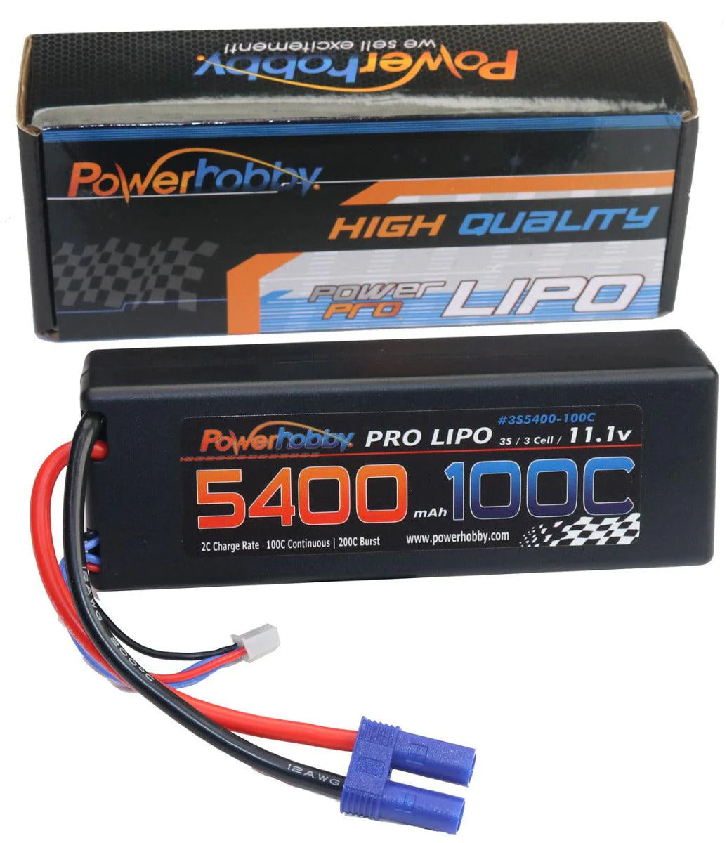 3s 11.1v 5400mah 100c Lipo Battery w EC5 Plug Hardcase