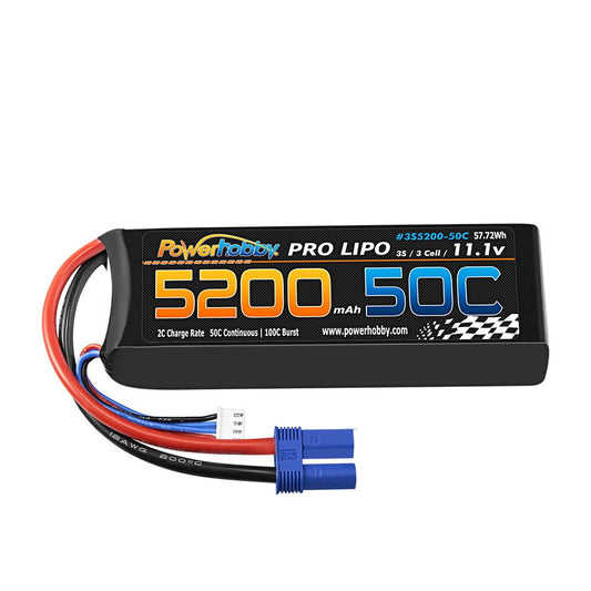 3s 11.1V 5200mah 50c Lipo Battery w EC5 Plug