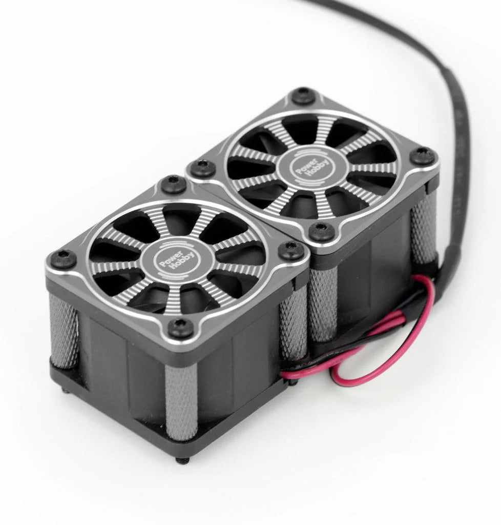 Twister Twin / Dual 40mm 1/8 1/5 Motor Aluminum Cooling Fan - Black