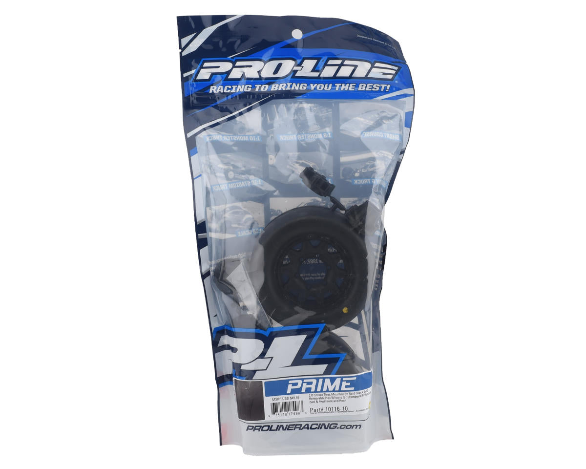 Prime 2.8" Pre-Mounted w/Raid Rear Wheels (2) (Black) (M2) w/Removable 12mm Hex