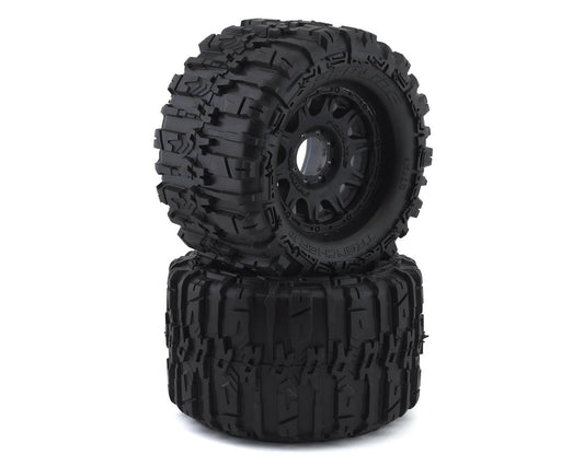 Trencher HP Belted 3.8" Pre-Mounted Truck Tires (2) (Black) (M2) w/Raid Wheels