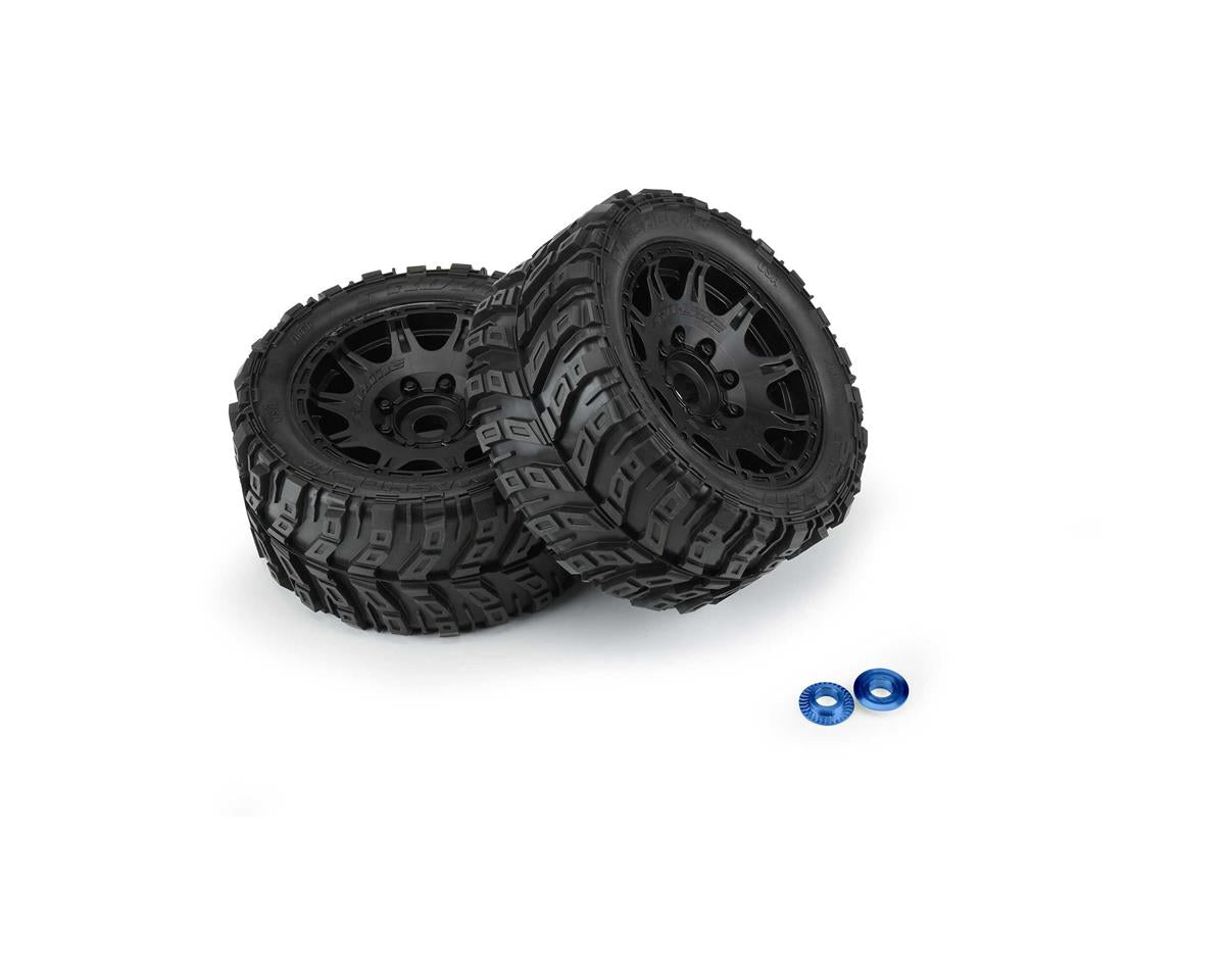 1/6 Masher X HP Belted Pre-Mounted Monster Truck Tires (Black) (2) w/24mm Hex