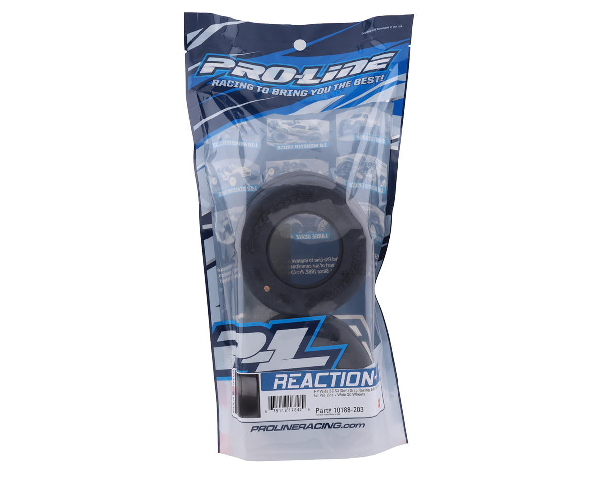 Reaction+ HP Belted Wide Drag Slick 2.2/3.0 SCT Rear Tires (2) (S3)