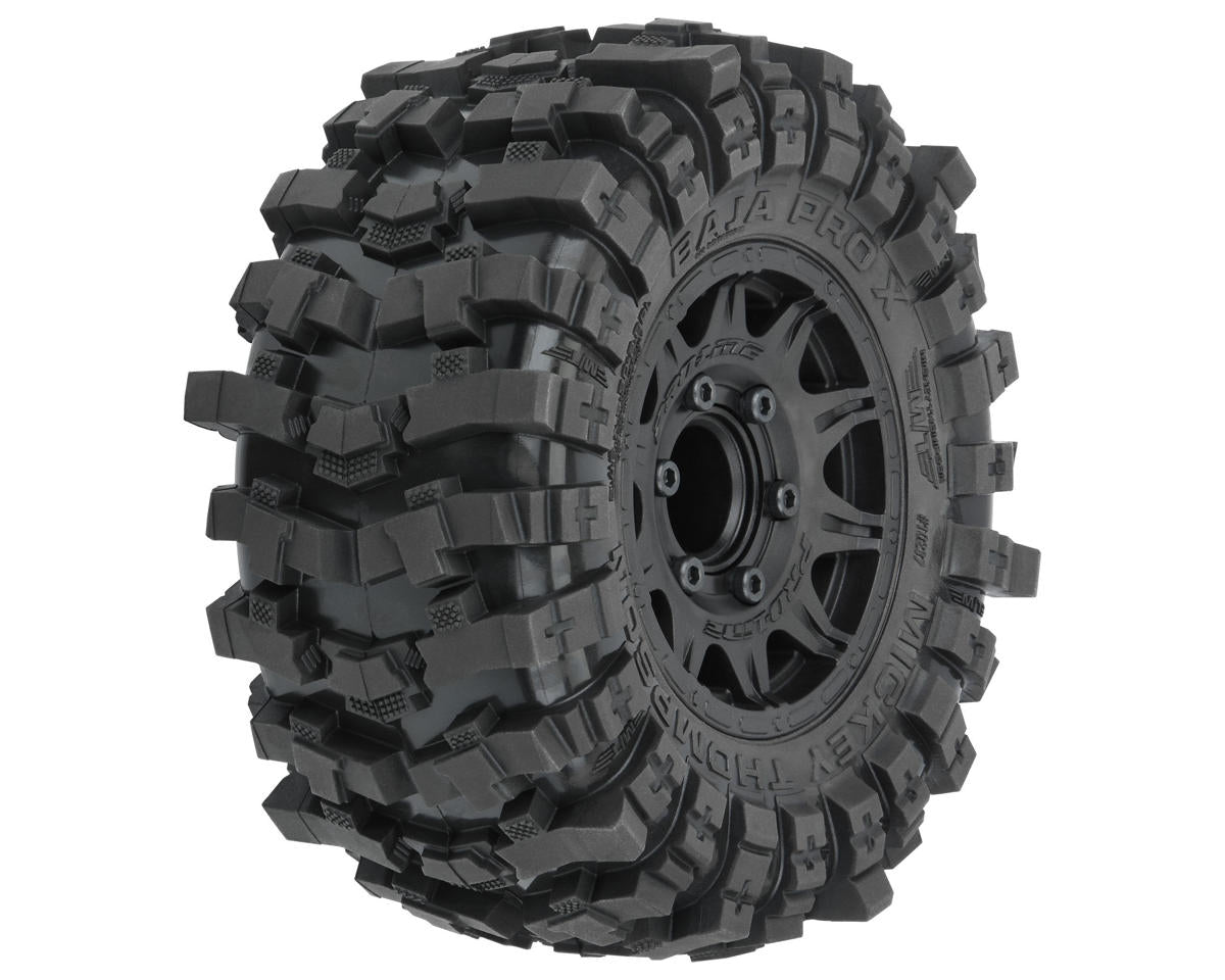 Mickey Thompson Baja Pro X 2.8" Pre-Mounted Tires w/Raid Rear Wheels (2) (Black) w/12mm Removable Hex