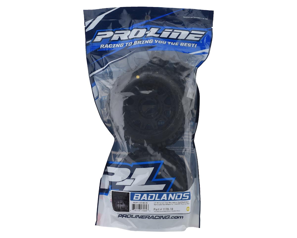 Badlands 3.8" Pre-Mounted Truck Tires (2) (Black) w/Raid Wheels (M2)