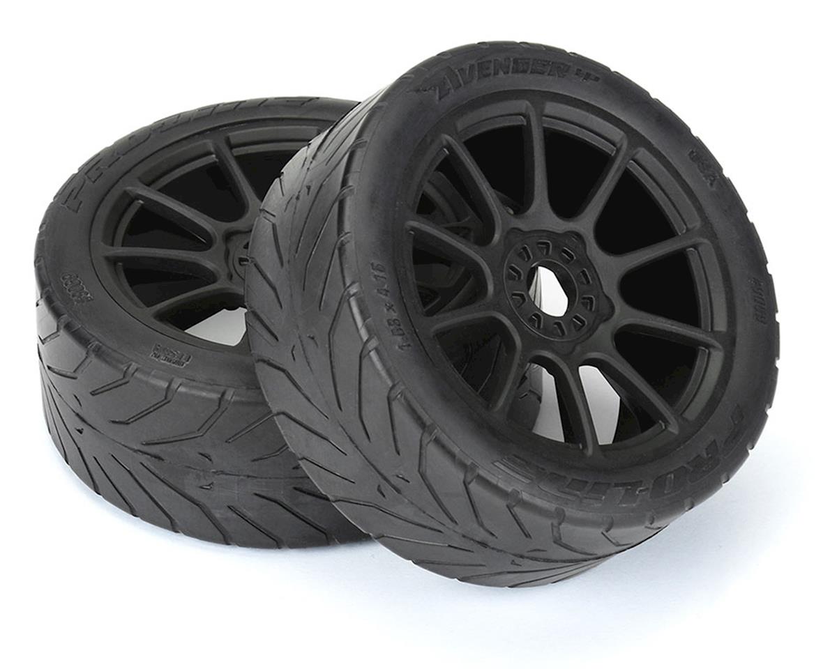 Proline Avenger HP Belted Pre-Mounted 1/8 Buggy Tires (2) (Black) (S3) w/Mach 10 Wheel