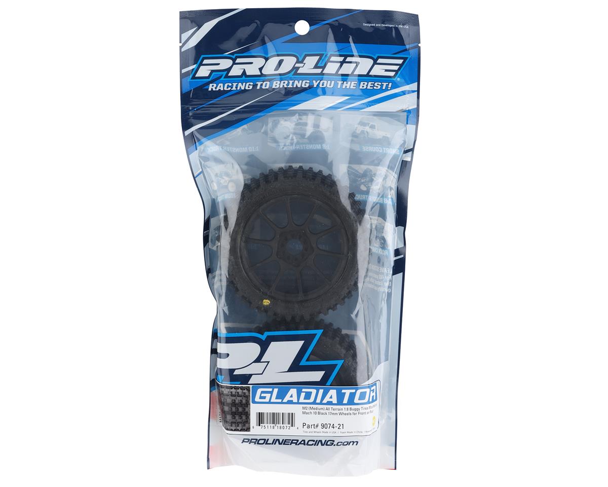 Gladiator Pre-Mounted 1/8 Buggy Tires (2) (Black)