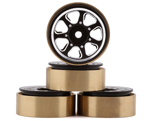 Samix SCX24 Aluminum & Brass 1.0" Beadlock Wheel Set (Black) (4) (20g)