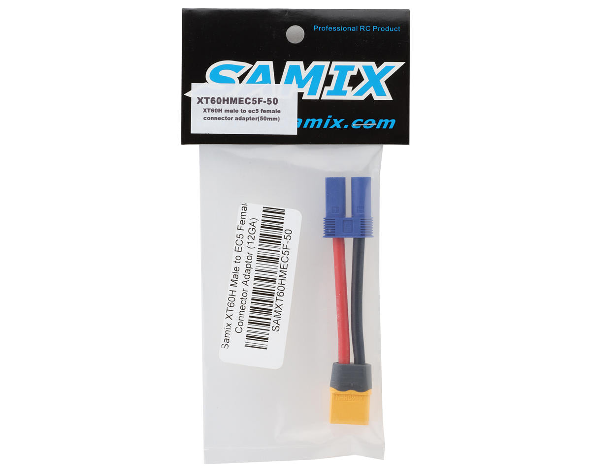 Samix XT60 Male to EC5 Female Connector Adaptor (12AWG) (50mm)