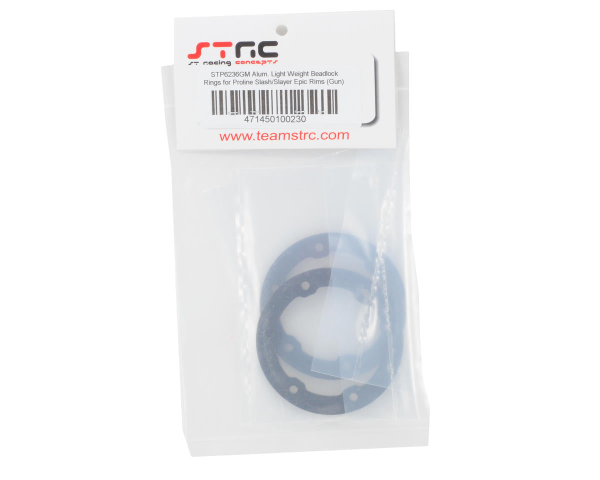 ST Racing Concepts Aluminum Beadlock Rings (Gun Metal) (2)