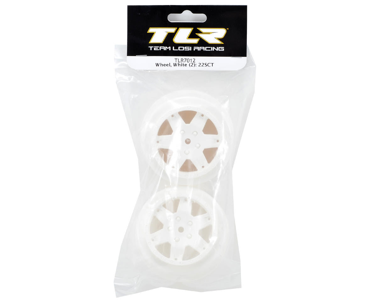 Team Losi Racing 12mm Hex Short Course Wheels (White) (2) (22SCT/TEN-SCTE)