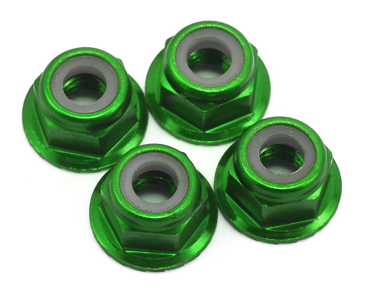 4mm Aluminum Flanged Serrated Nuts (4)