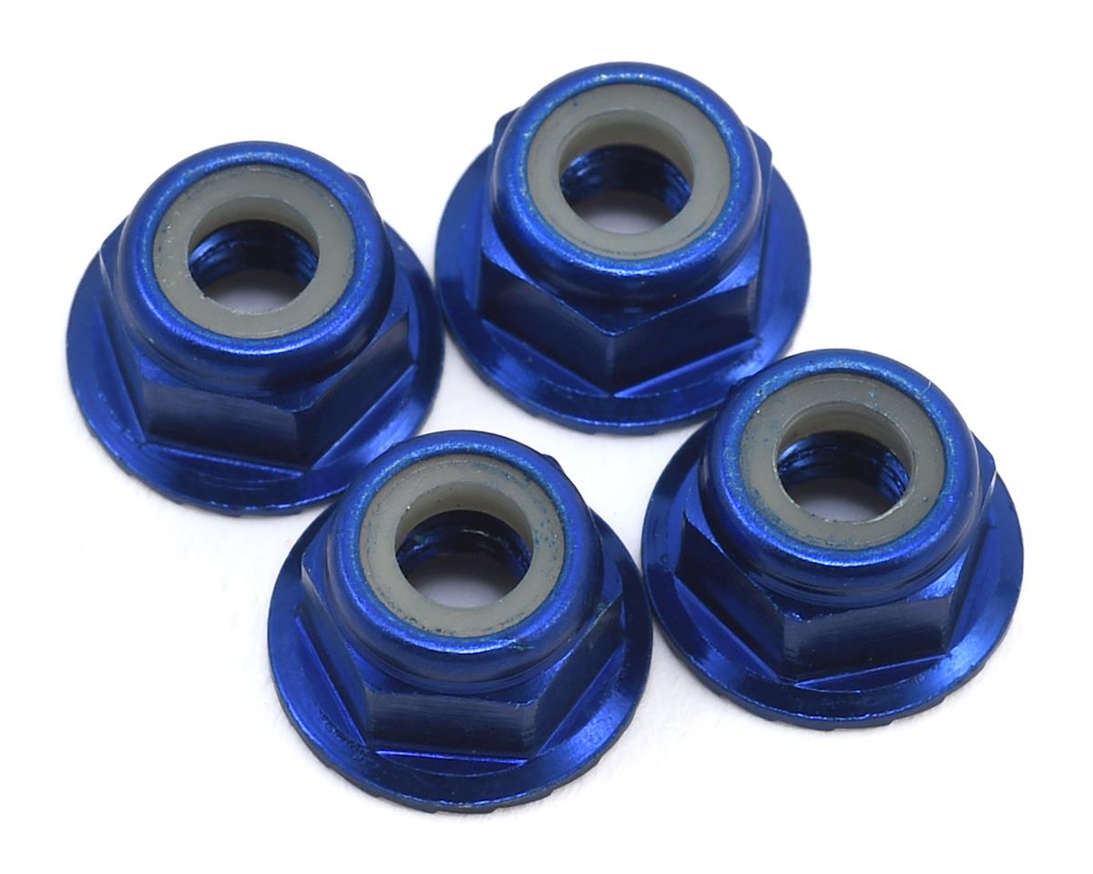 4mm Aluminum Flanged Serrated Nuts (4)