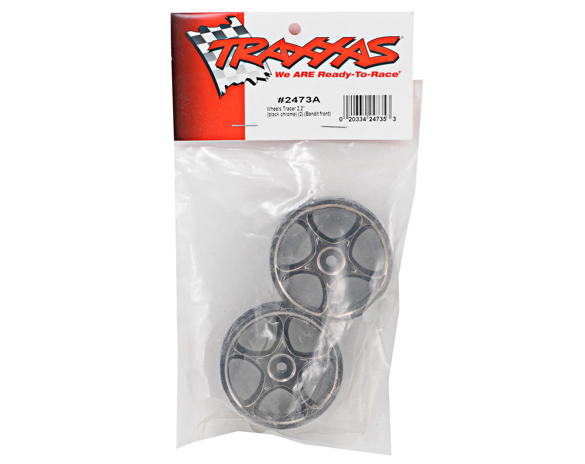 Traxxas 2.2" Bandit Front Tracer Buggy Wheels (2) (Black Chrome) (Pins)