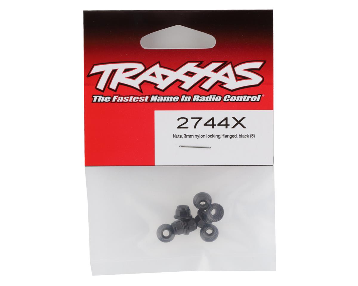 3mm Flanged Nylon Nuts (Black) (8)