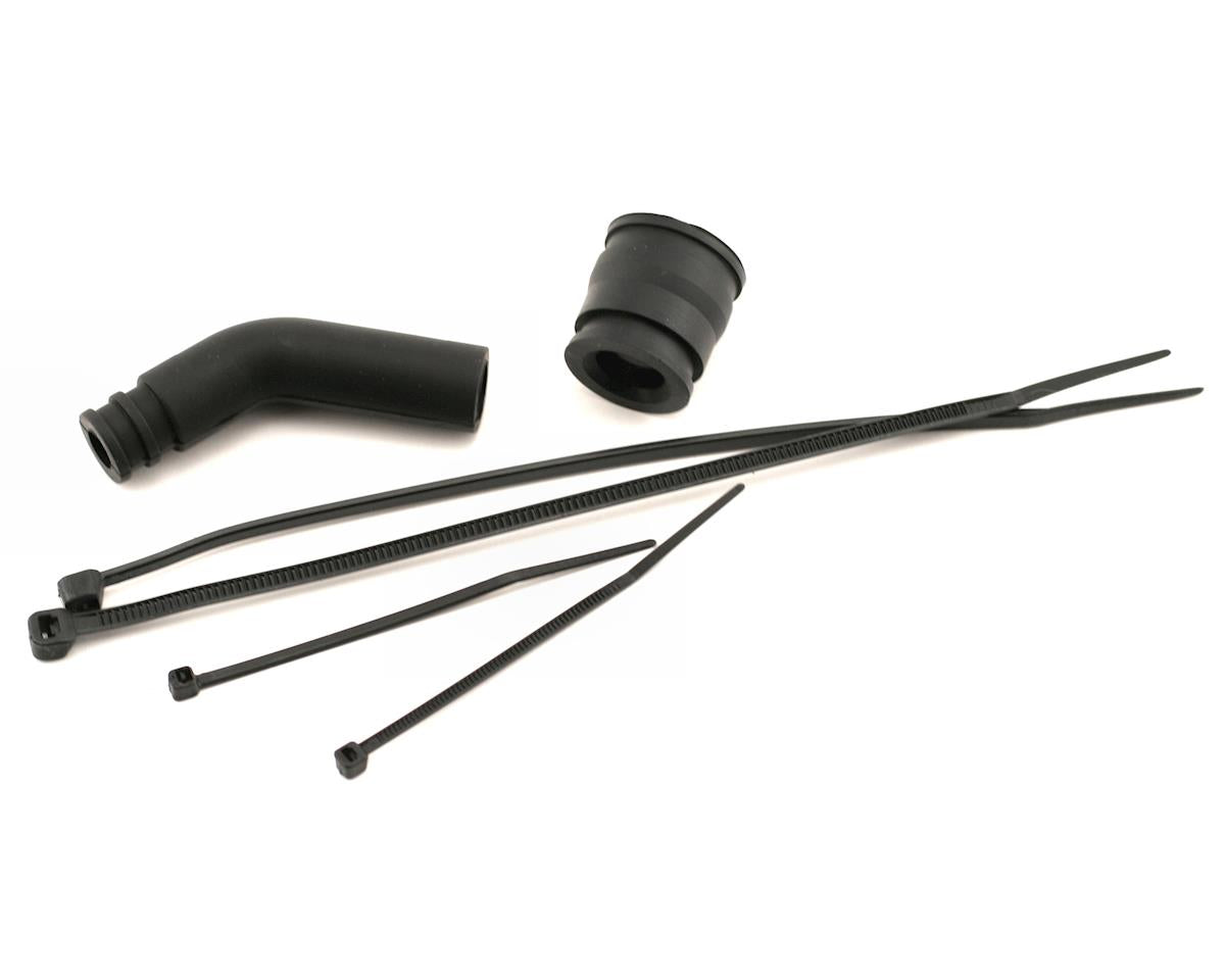 Molded Pipe Coupler (Black) w/ Exhaust deflecter & long cable ties