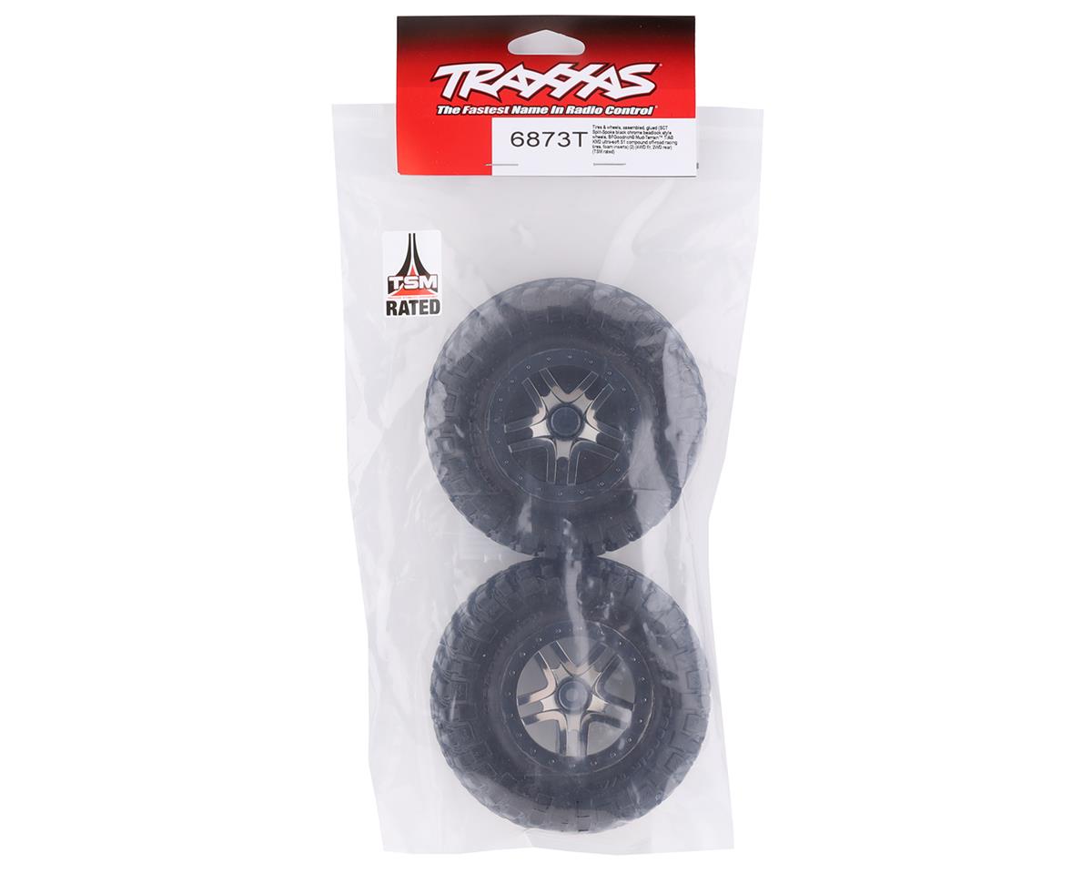 Traxxas BFGoodrich Mud TA Rear Tires (2) (Black Chrome) (S1) w/Split-Spoke Rear Wheel