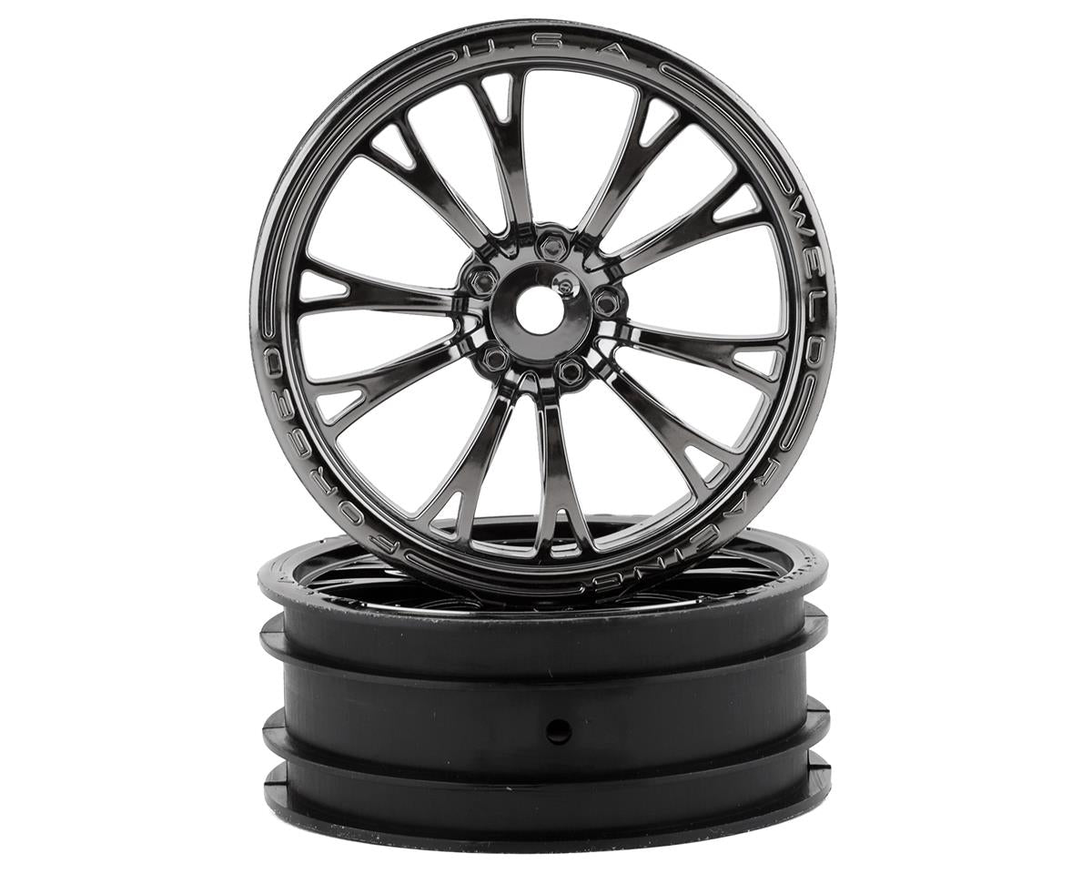 Weld Front Drag Wheels w/12mm Hex (Black Chrome) (2)