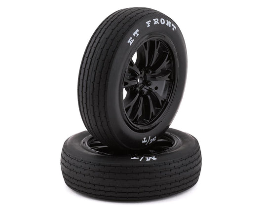 Drag Slash Front Pre-Mounted Tires (Gloss Black) (2) w/Weld Wheels & 12mm Hex