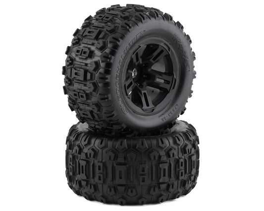 Sledge Pre-Mounted 3.8" Sledgehammer Tires (Black) (2) w/17mm Hex